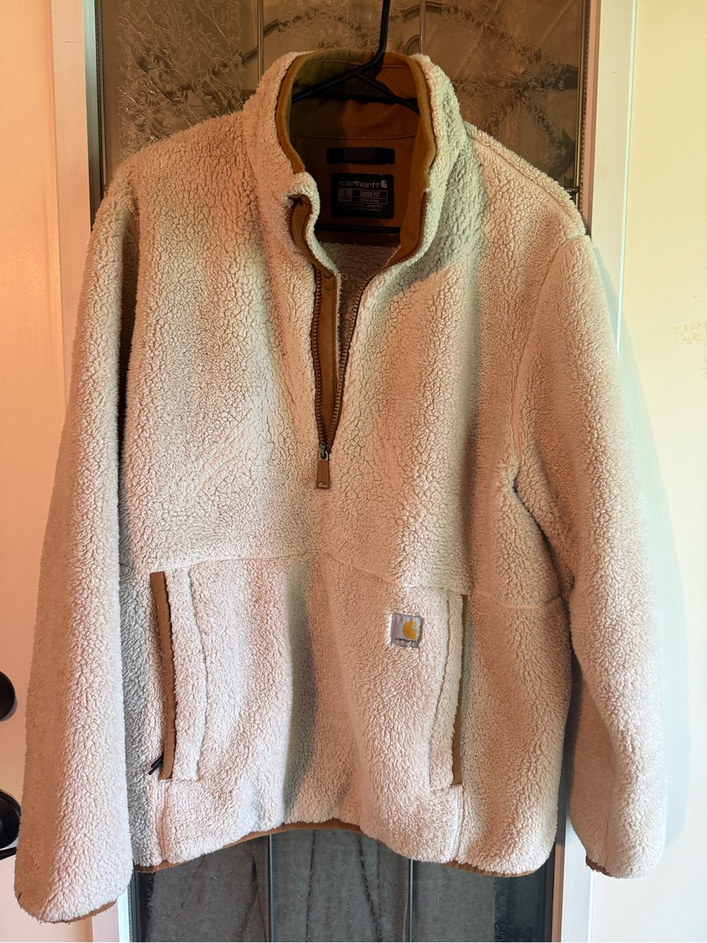 Carhartt Cream Sherpa Fleece Pullover Jacket